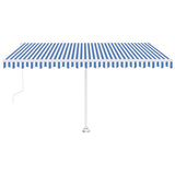 Vidaxl Luifel FREESID AUTOMATISK 450X350 CM BLÅ OG HVID