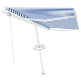 Vidaxl Luifel FREESID AUTOMATISK 450X350 CM BLÅ OG HVID