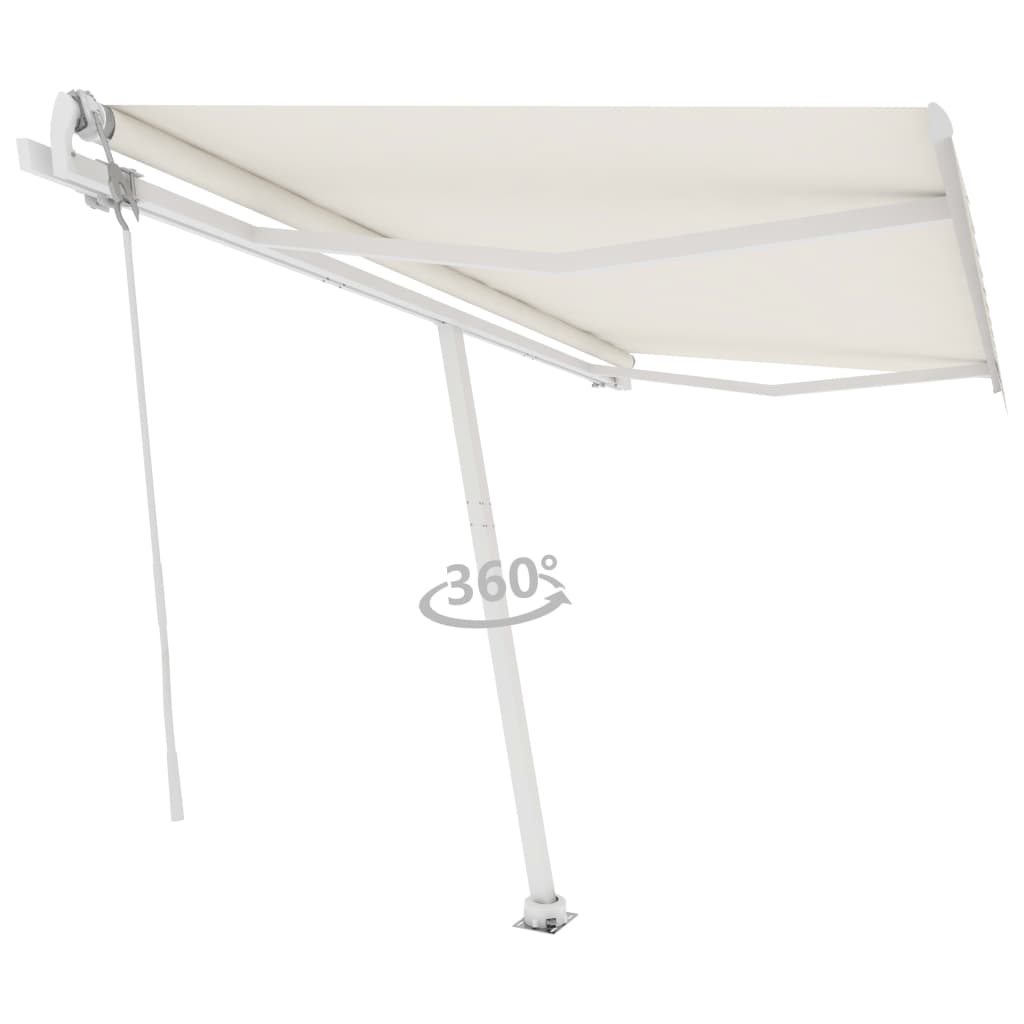 Vidaxl Luifel Frit -stående automatisk 450x350 cm creme -farvet