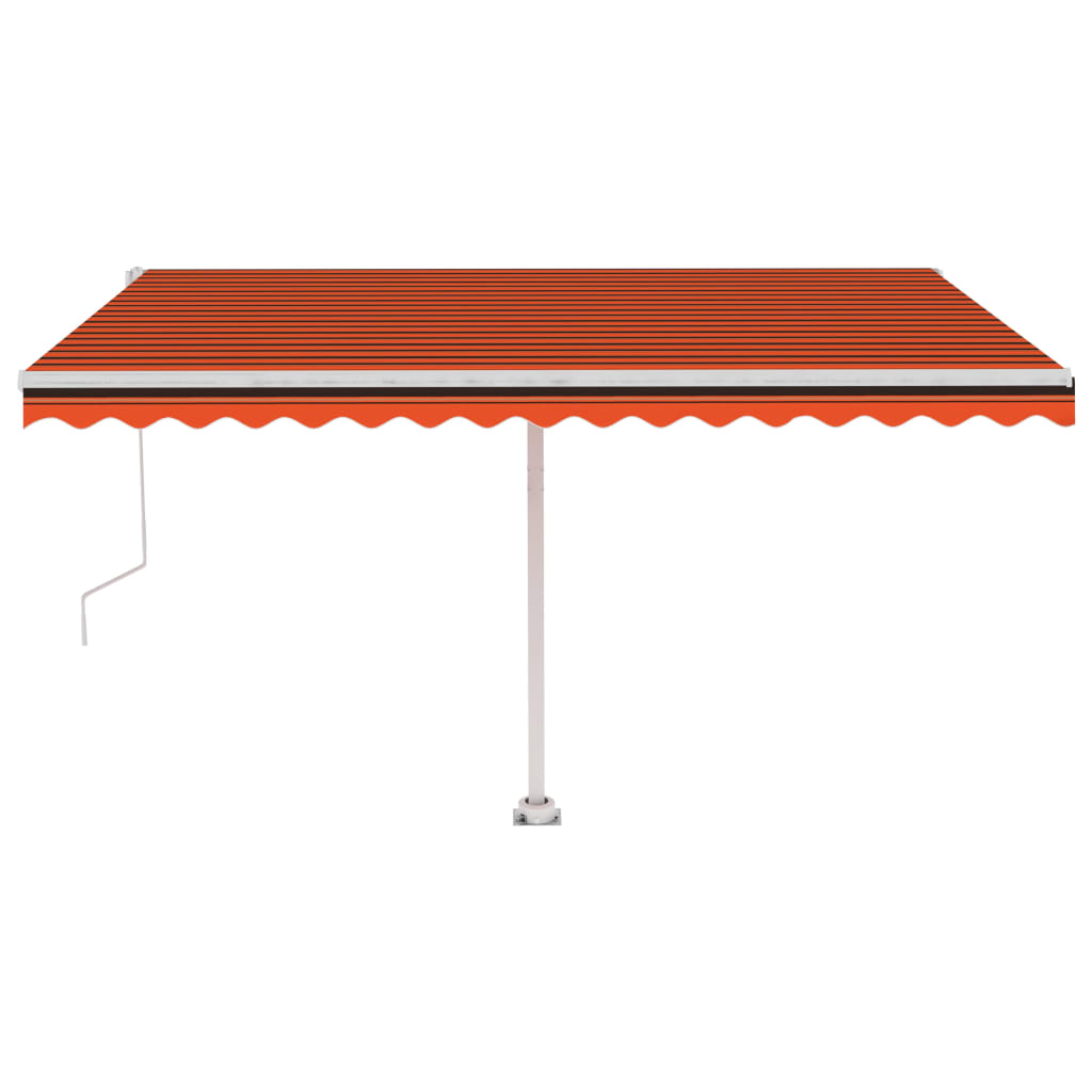 Vidaxl Luifel Automatisk med LED vindsensor 450x350 cm Orange Brown