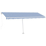Vidaxl Luifel løsrives manuelt 500x350 cm blå og hvid