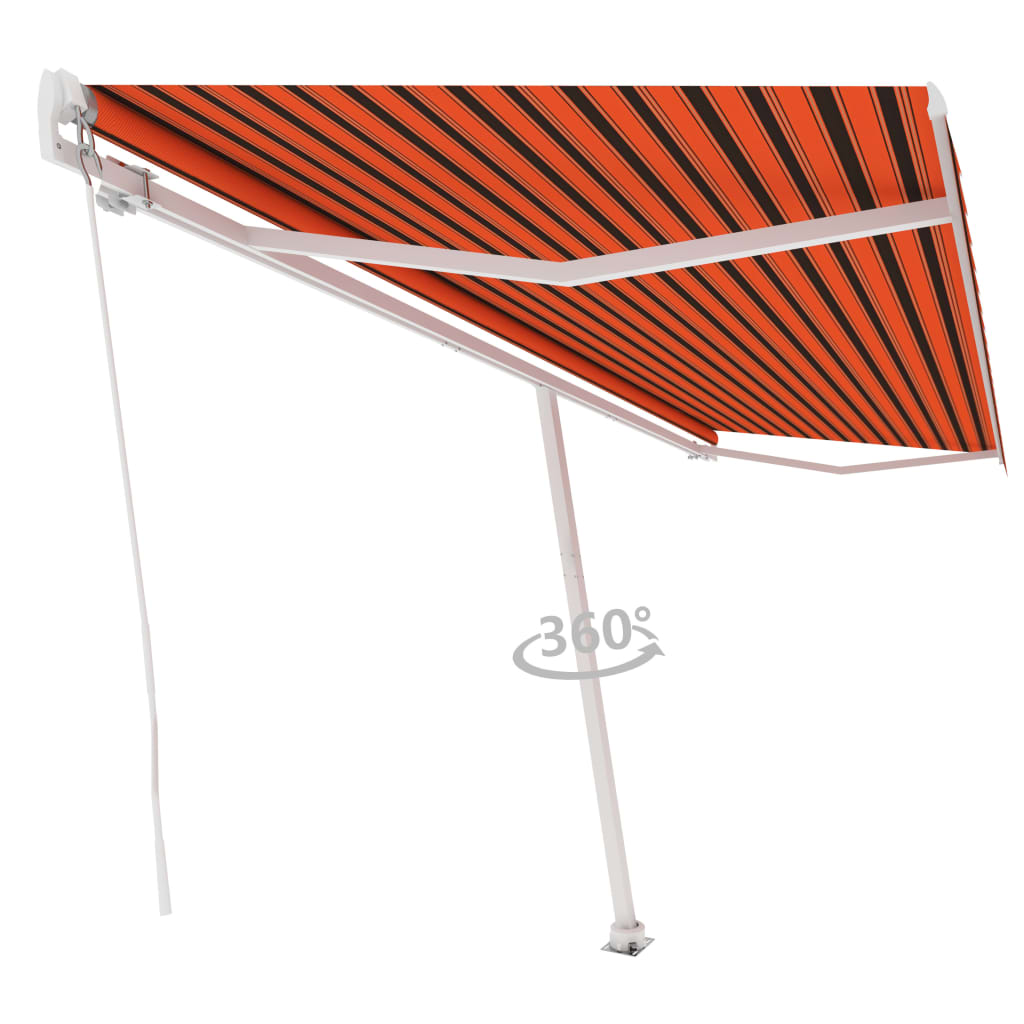 Vidaxl Luifel løsrevet manuelt udvider 500x350 cm orange brun