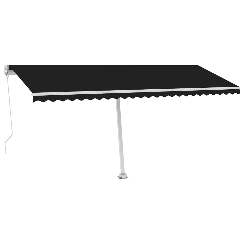 Vidaxl Luifel manuelt kan udvides med LED 500x350 cm anthracitfarve