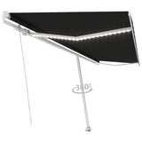 Vidaxl Luifel manuelt kan udvides med LED 500x350 cm anthracitfarve
