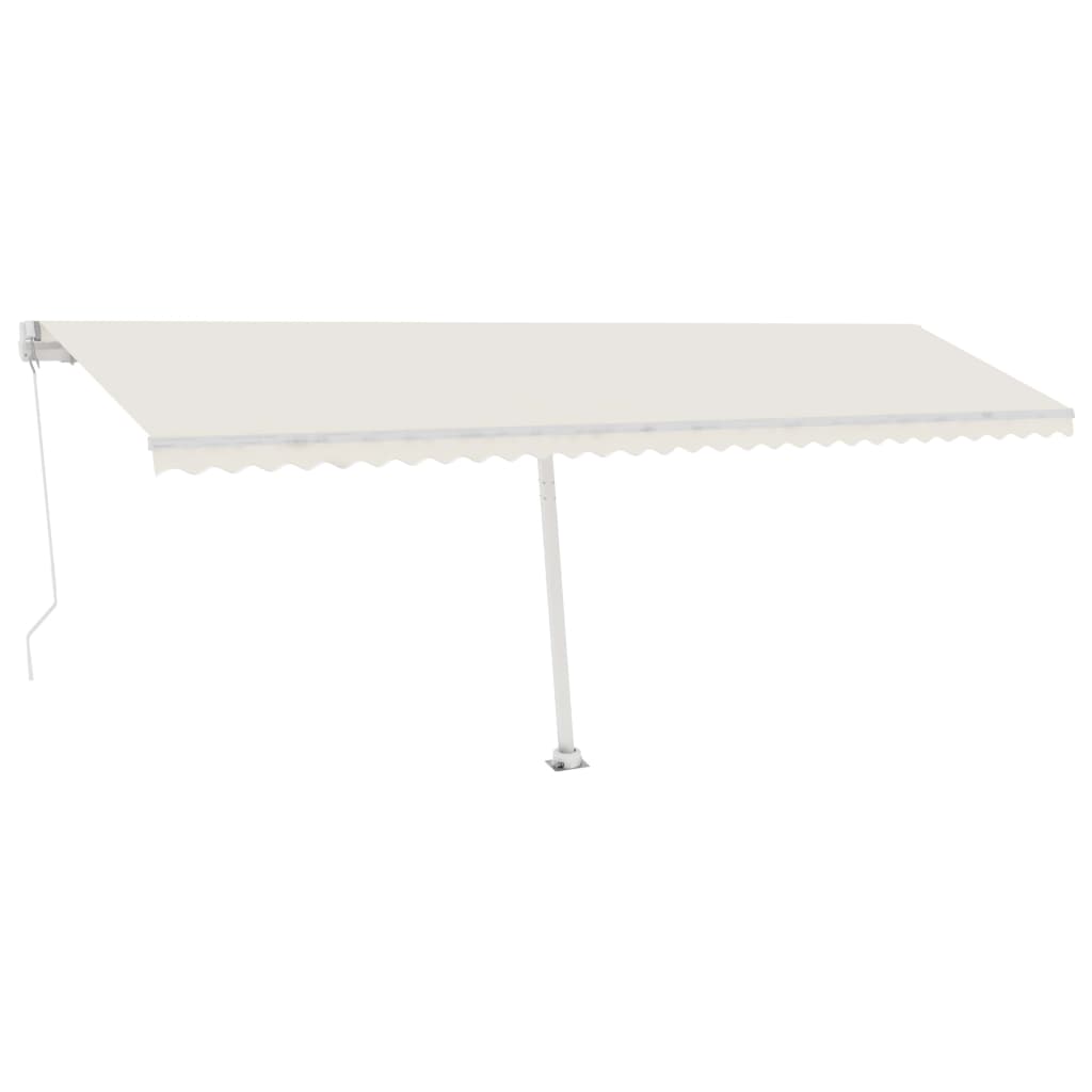 Vidaxl Luifel løsrevet manuelt strækker sig 600x350 cm creme -farvet