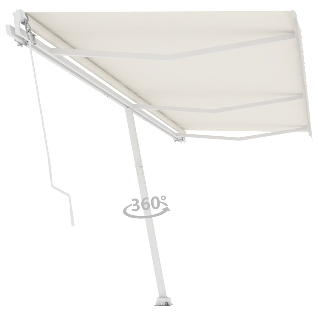 Vidaxl Luifel løsrevet manuelt strækker sig 600x350 cm creme -farvet