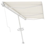 Vidaxl Luifel løsrevet manuelt strækker sig 600x350 cm creme -farvet