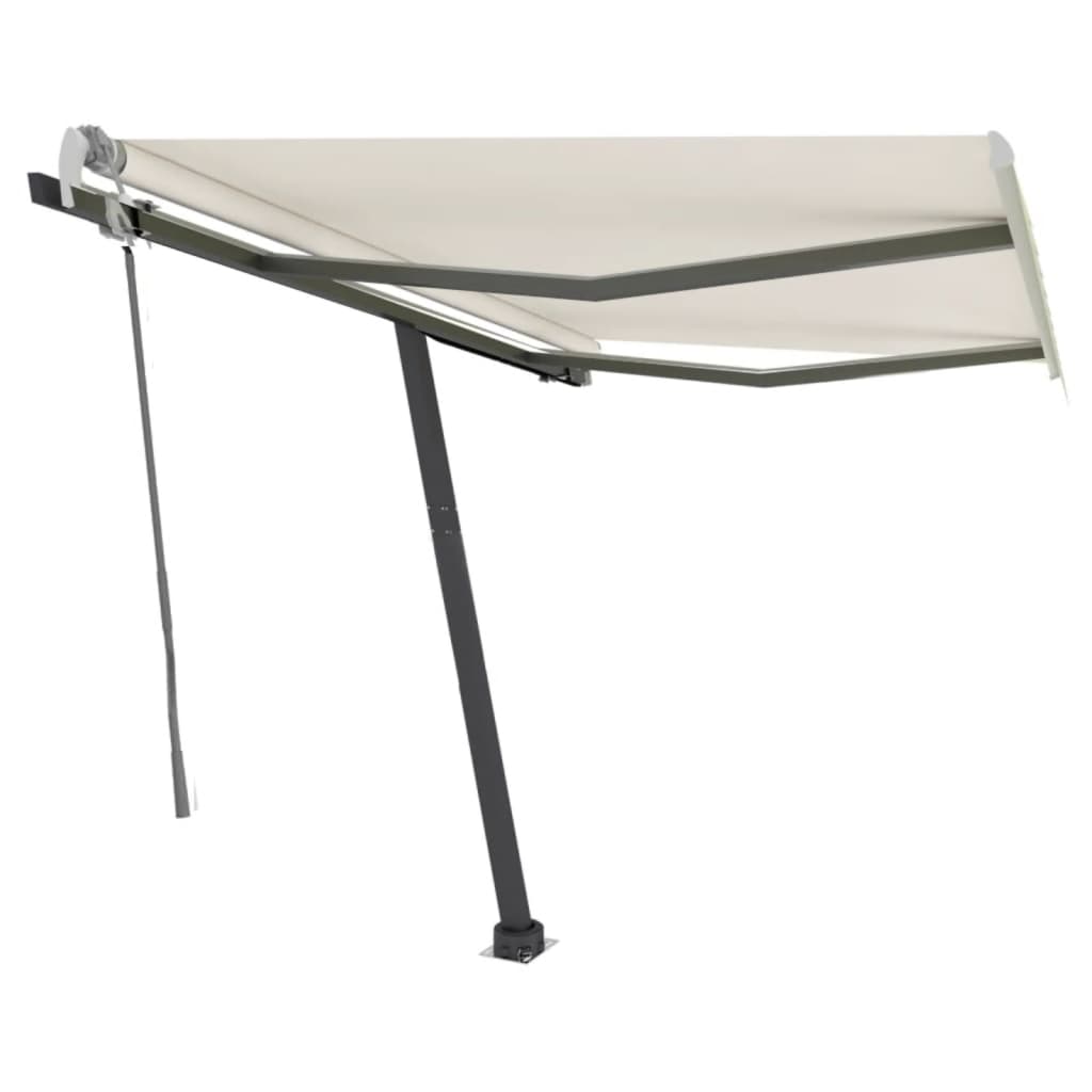 Vidaxl Luifel manuelt kan udvides med LED 300x250 cm creme -farvet