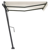 Vidaxl Luifel manuelt kan udvides med LED 300x250 cm creme -farvet