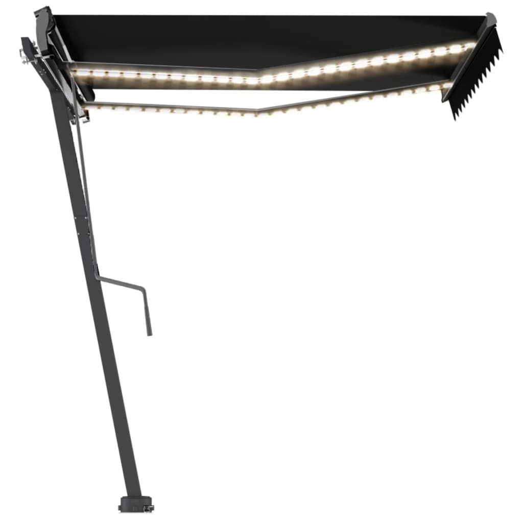 Vidaxl Luifel manuelt kan udvides med LED 300x250 cm anthracitfarve