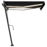 Vidaxl Luifel manuelt kan udvides med LED 300x250 cm anthracitfarve