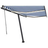 Vidaxl Luifel Automatisk med LED og vindsensor 300x250 cm blå hvid