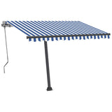 Vidaxl Luifel Automatisk med LED og vindsensor 300x250 cm blå hvid