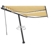 Vidaxl Luifel Automatisk med LED og vindsensor 300x250 cm gul og hvid
