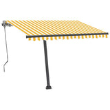 Vidaxl Luifel Automatisk med LED og vindsensor 300x250 cm gul og hvid