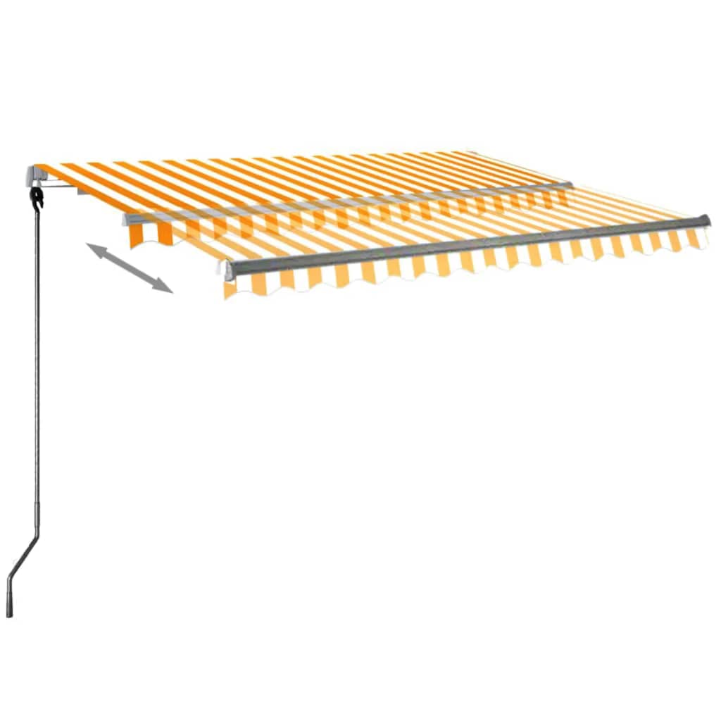 Vidaxl Luifel Automatisk med LED og vindsensor 300x250 cm gul og hvid