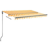 Vidaxl Luifel Automatisk med LED og vindsensor 300x250 cm gul og hvid