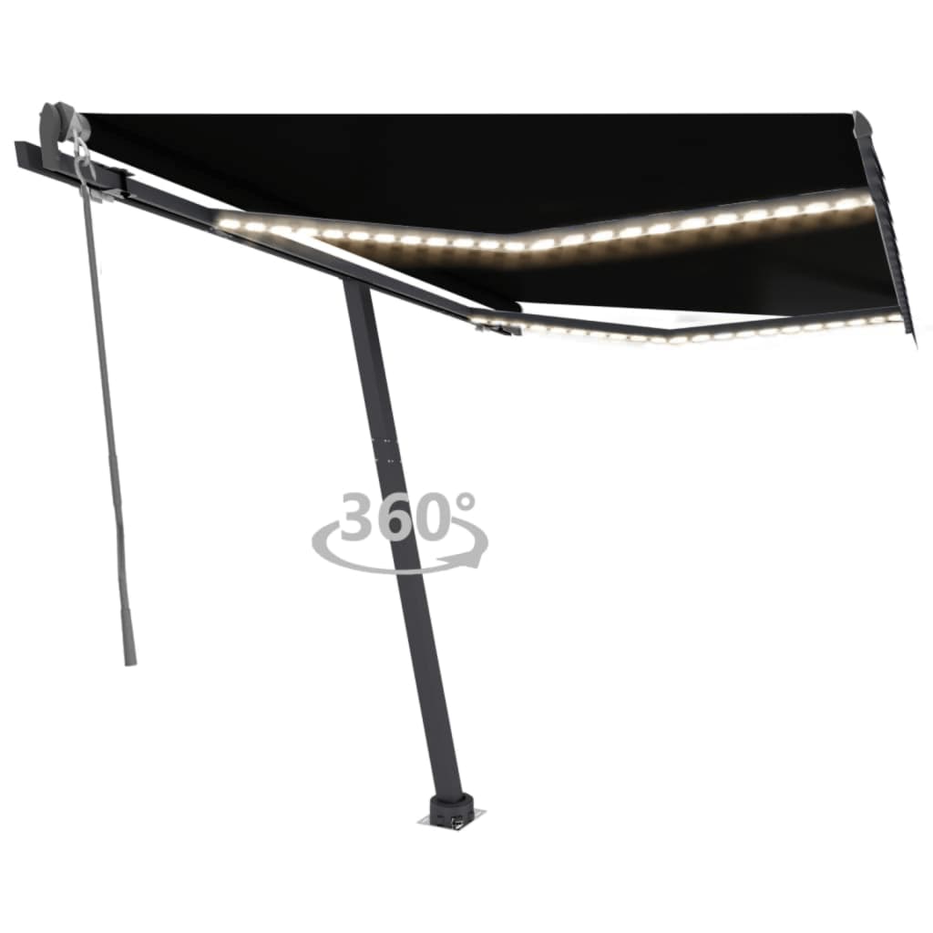 Vidaxl Luifel Automatisk med LED og vindsensor 300x250 cm Anthracite