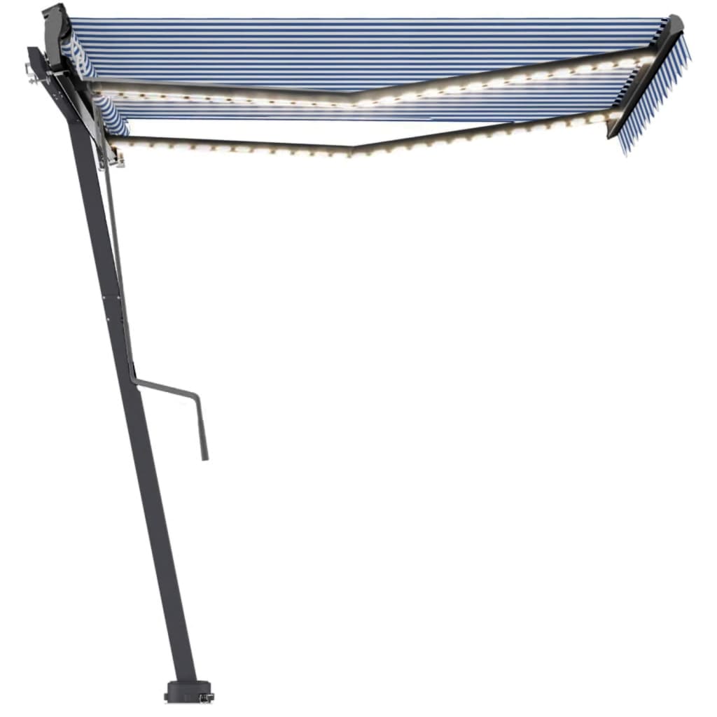 Vidaxl Laifel Automatic med LED og vindsensor 350x250 cm blå hvid