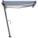 Vidaxl Laifel Automatic med LED og vindsensor 350x250 cm blå hvid