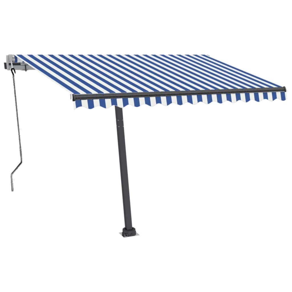 Vidaxl Laifel Automatic med LED og vindsensor 350x250 cm blå hvid