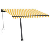 Vidaxl Luifel Automatisk med LED og vindsensor 350x250 cm gul og hvid