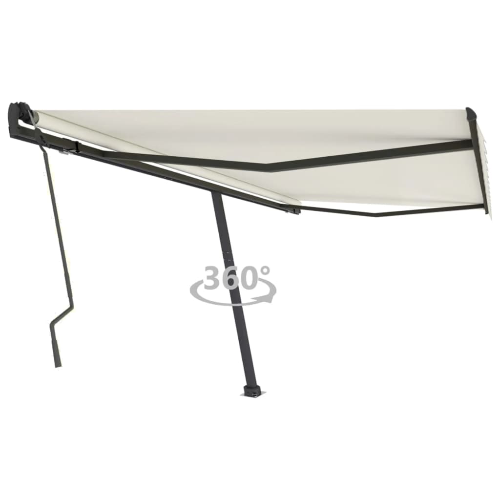 Vidaxl Luifel løsrevet manuelt udvider 400x300 cm creme -farvet