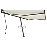 Vidaxl Luifel manuelt kan udvides med LED 400x300 cm creme -farvet