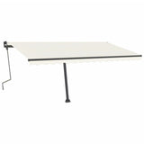 Vidaxl Luifel manuelt kan udvides med LED 400x300 cm creme -farvet