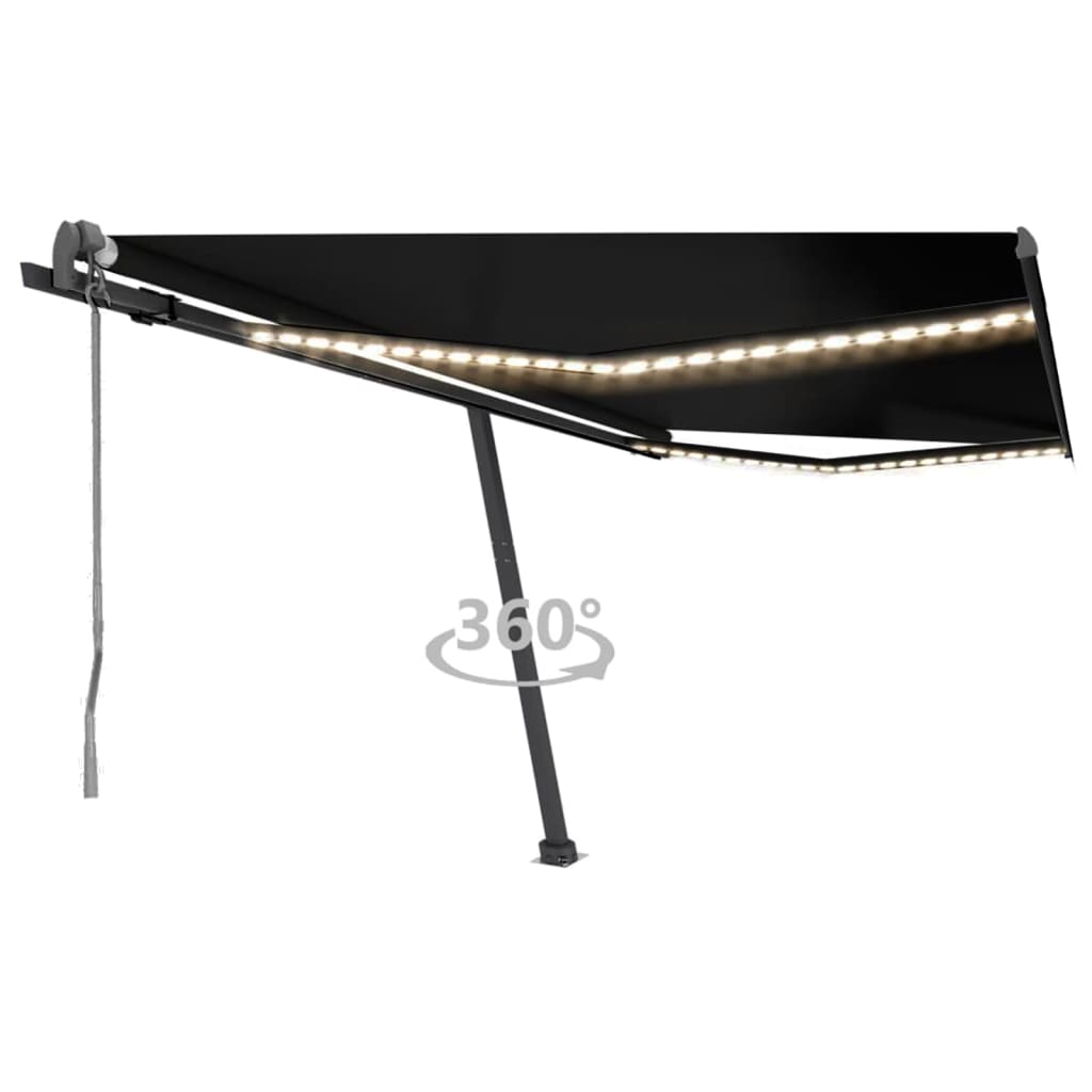 Vidaxl Luifel Automatic med LED og vindsensor 400x300 cm Anthracite
