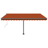 Vidaxl Luifel Automatisk med LED vindsensor 400x300 cm Orange Brown