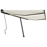 Vidaxl Luifel manuelt kan udvides med LED 450x300 cm creme -farvet