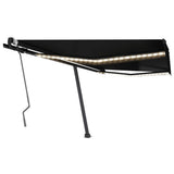 Vidaxl Luifel manuelt kan udvides med LED 450x300 cm anthracitfarve