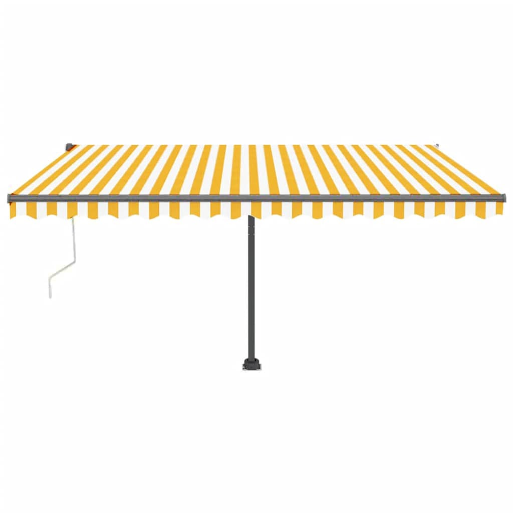 Vidaxl Luifel Automatisk med LED og vindsensor 450x300 cm gul og hvid