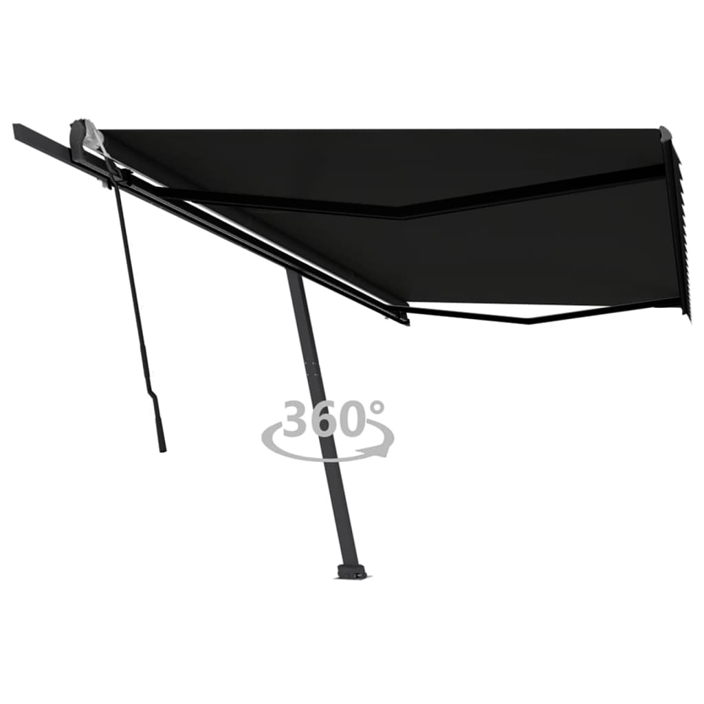 Vidaxl Luifel løsrives manuelt 500x300 cm antracit