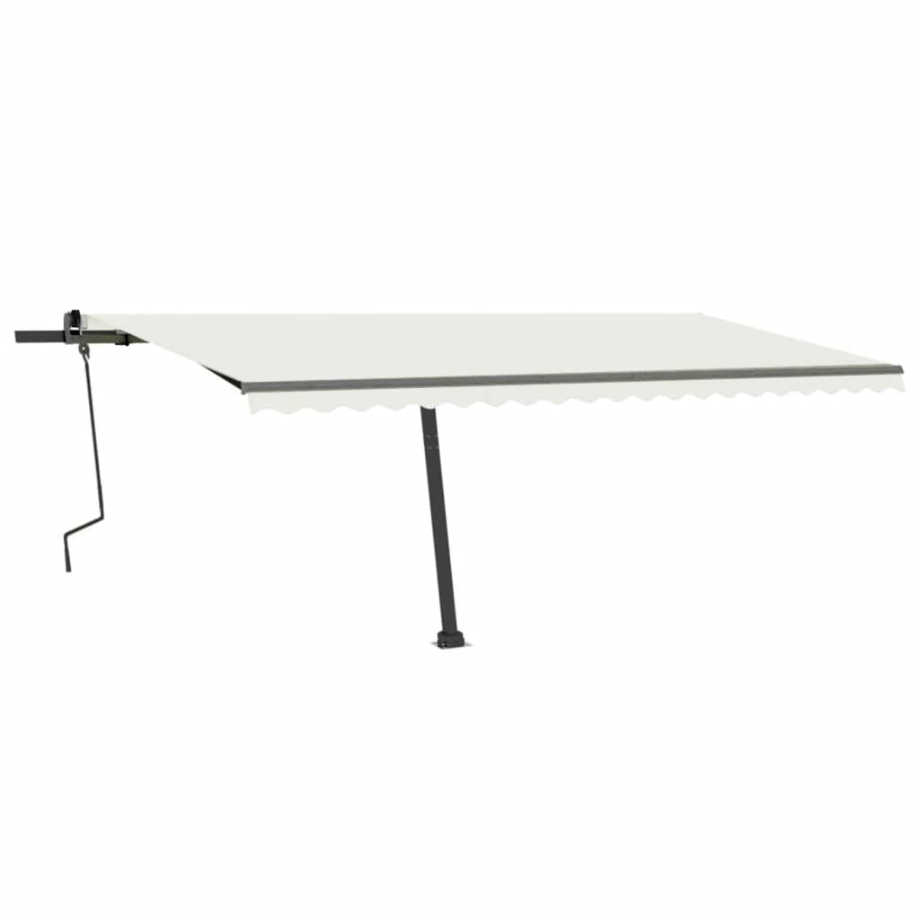 Vidaxl Luifel manuelt kan udvides med LED 500x300 cm creme -farvet