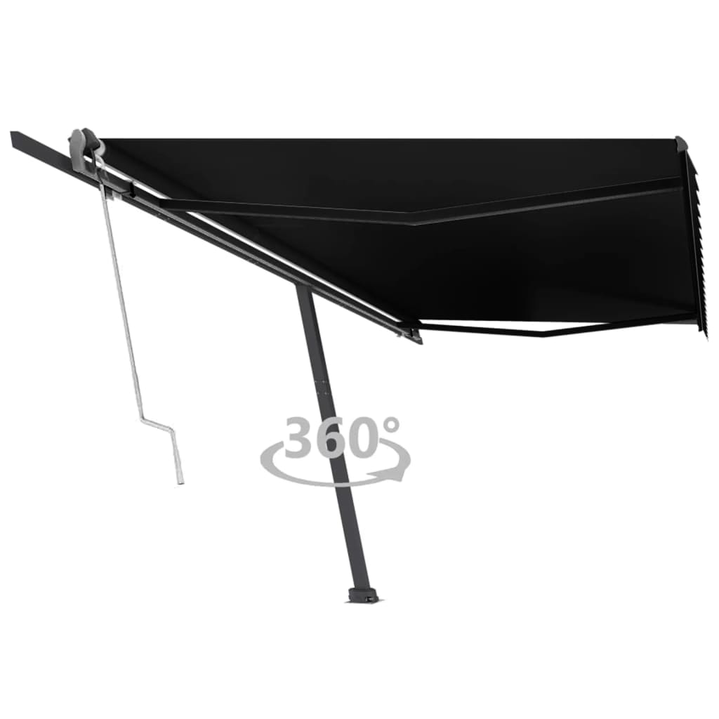 Vidaxl Luifel Frit -stående automatisk 500x300 cm antracit -farvet