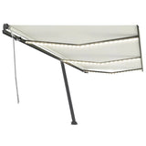 Vidaxl Luifel manuelt kan udvides med LED 600x300 cm creme -farvet