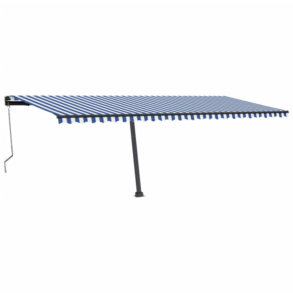 Vidaxl Luifel Automatisk med LED og vindsensor 600x300 cm blå hvid