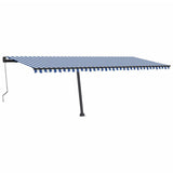 Vidaxl Luifel Automatisk med LED og vindsensor 600x300 cm blå hvid