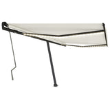 Vidaxl Luifel manuelt kan udvides med LED 400x350 cm creme -farvet