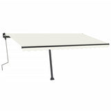 Vidaxl Luifel manuelt kan udvides med LED 400x350 cm creme -farvet