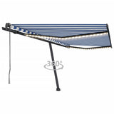 Vidaxl Luifel Automatisk med LED og vindsensor 400x350 cm blå hvid
