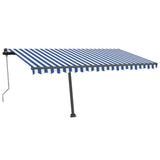 Vidaxl Luifel Automatisk med LED og vindsensor 400x350 cm blå hvid