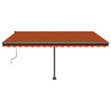 Vidaxl Luifel Automatisk med LED vindsensor 400x350 cm Orange Brown
