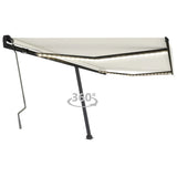 Vidaxl Luifel manuelt kan udvides med LED 450x350 cm creme -farvet