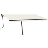 Vidaxl Luifel manuelt kan udvides med LED 450x350 cm creme -farvet