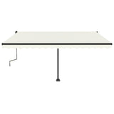 Vidaxl Luifel manuelt kan udvides med LED 450x350 cm creme -farvet