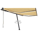 Vidaxl Luifel Automatisk med LED og vindsensor 450x350 cm gul hvid