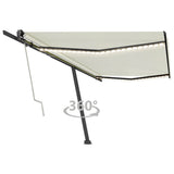 Vidaxl Luifel Automatisk med LED og vindsensor 500x350 cm cremefarve
